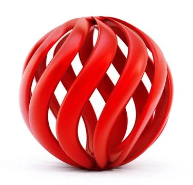 Red abstract globe shape Red abstract globe shape isolated on white backgr... Stock Photos