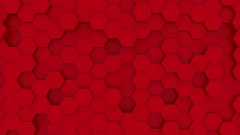 Red Abstract Hexagon Geometric architectural Surface Loop background Stock Footage 166730238