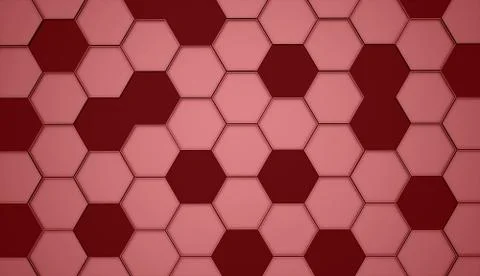Red abstract hexagonal cell background rendered Stock Illustration