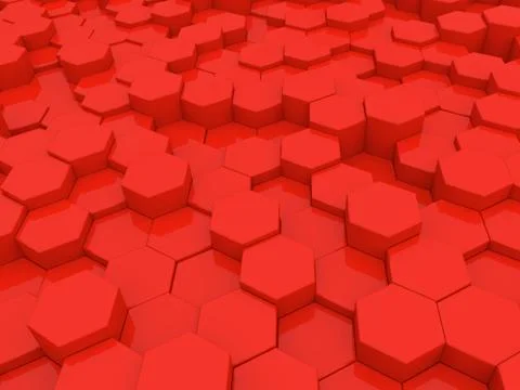 Red abstract hexagons background. Stock Illustration
