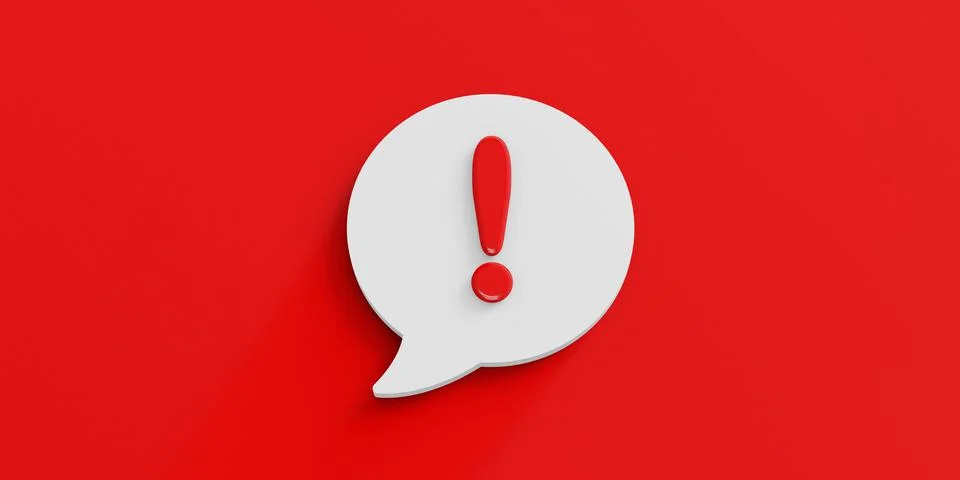 Red Abstract icon with exclamation mark for concept design. Abstract concept Stock Illustration