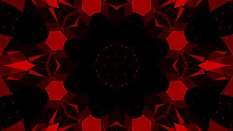 Red abstract kaleidoscope background. 3d render slow moving, changing shapes Video stock 83100913
