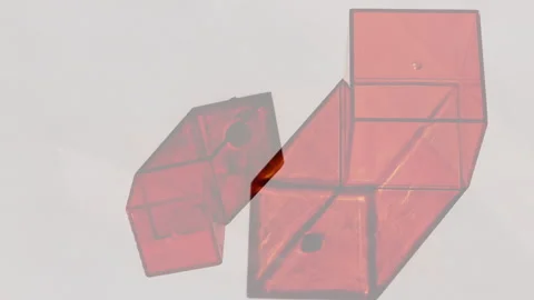 Red Abstract Light Refraction on Transparent Shapes Stock Footage 305076758