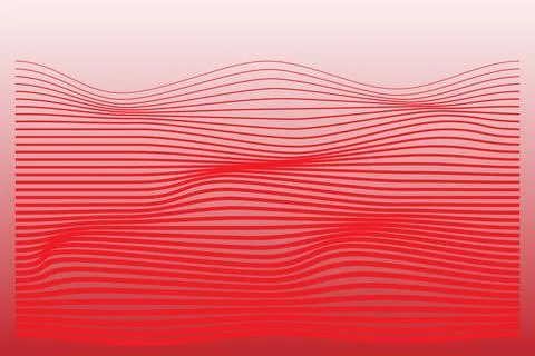 Red Abstract Line Wave Background with Smooth Modern Texture Stock Illustration
