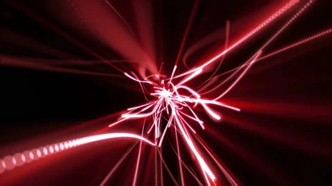 Red abstract lines flying on dark backgr... | Stock Video | Pond5