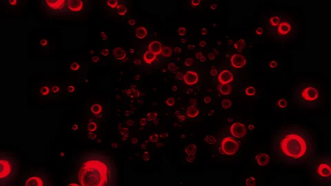 Red abstract liquid drops fall like rain. Liquid on a black background. Stock Footage 145651750