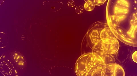 Red abstract loop motion background, yellow bubbles Stock Footage 44399536