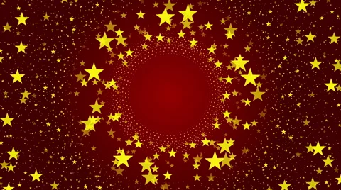 Red abstract loop motion background, particle yellow stars Video stock 49703506