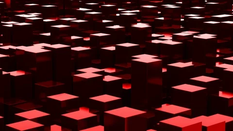 Red Abstract Looped Cubes Seamless Video stock 99375113