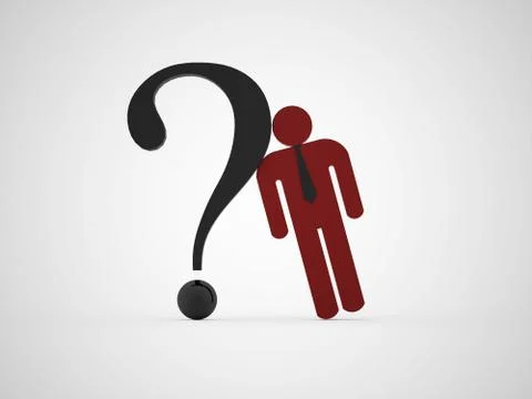 Red abstract man with question mark Stock Illustration