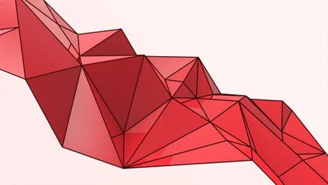 Red abstract modern crystal background. Polygon, Line, Triangle pattern shape Stock Illustration