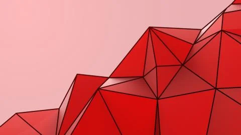 Red abstract modern crystal background. Polygon, Line, Triangle pattern shape Stock Illustration
