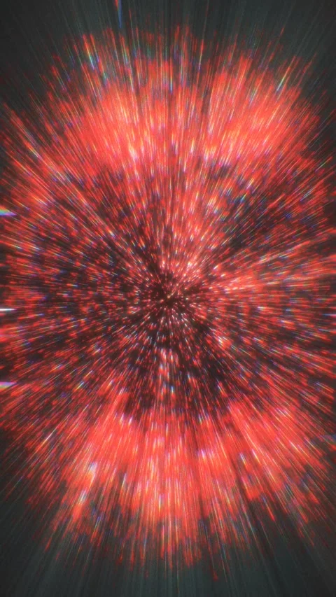 Red abstract particle explosion cosmic warp speed burst Vídeo Stock 346457829