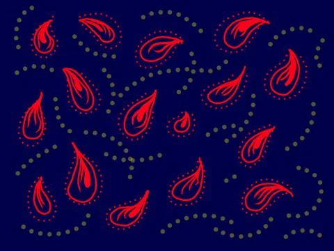Red abstract pattern on dark blue background illustration Stock Illustration