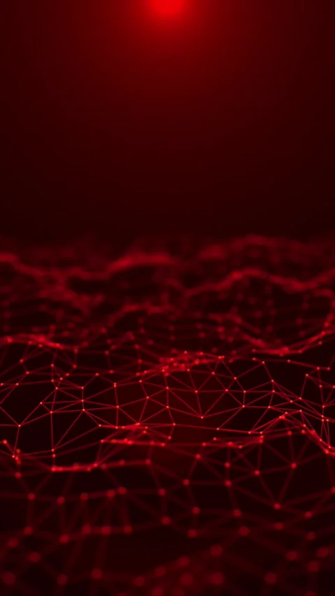 Red abstract polygon network animation, vertical futuristic digital grid ba.. Stock Footage 337038170