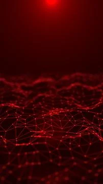 Red abstract polygon network animation, vertical futuristic digital grid ba.. イラスト素材