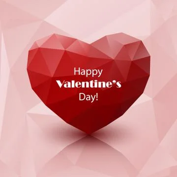 Red abstract polygonal heart Stock Illustration
