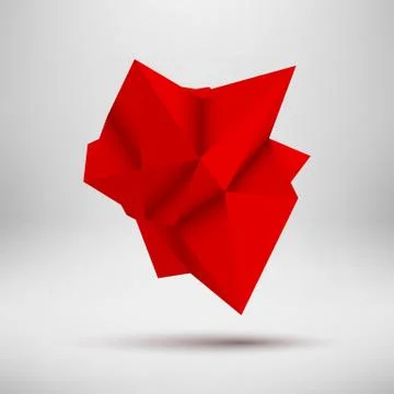 Red Abstract Polygonal Shape Stock Illustration
