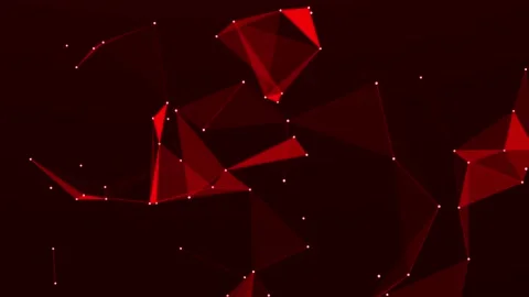 Red abstract polygonal space with connecting dots and lines. Dark background. Stock Footage 156208047