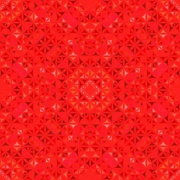 Red abstract repeating curved triangle mosaic kaleidoscope pattern wallpaper Stock Illustration