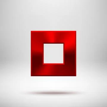 Red Abstract Rhombic Button Template Stock Illustration