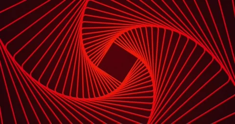 Red abstract rotating geometry line art Stock Footage 282810278