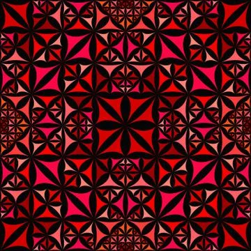 Red abstract seamless curved triangle mosaic kaleidoscope wallpaper pattern Stock Illustration