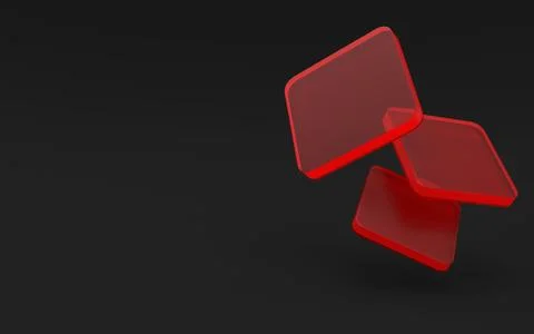 Red Abstract Shape in Black Background Stock Illustration
