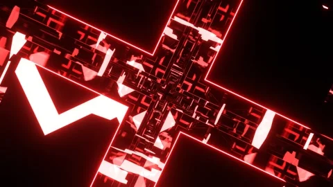Red Abstract Shape Neon Tunnel Background VJ Loop in 4K Stock-Footage 334719265