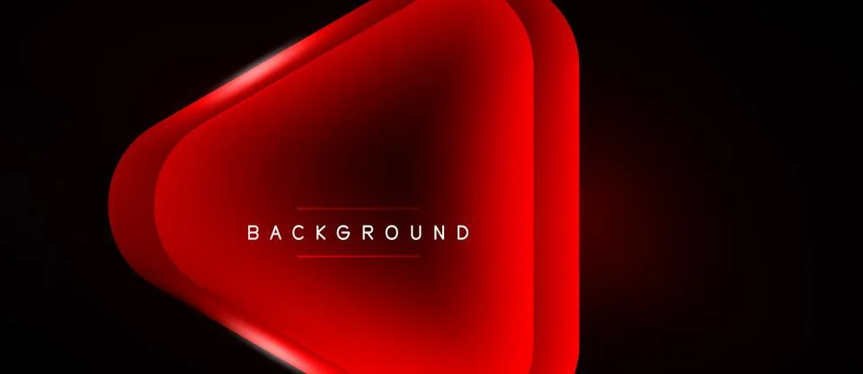 Red abstract shape over black background. Gradient effect creates depth, mode Ilustração Stock