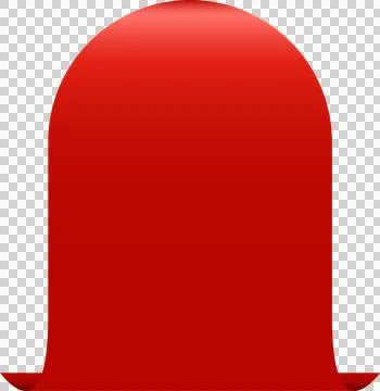 Red Abstract Shape with Rolled Corners. Rounded and Bold, on a black backgr.. Stock Illustration