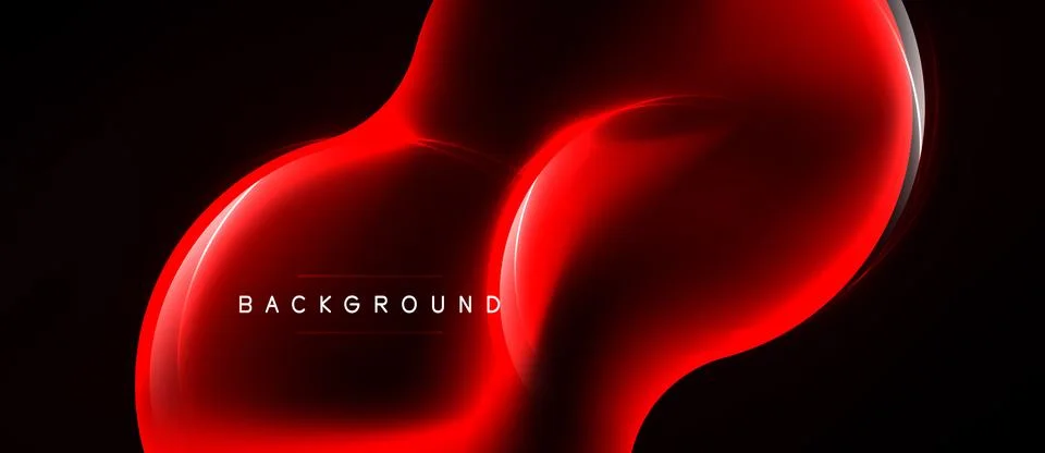 Red abstract shapes overlap, creating dynamic glowing effect. Dark background 스톡 일러스트