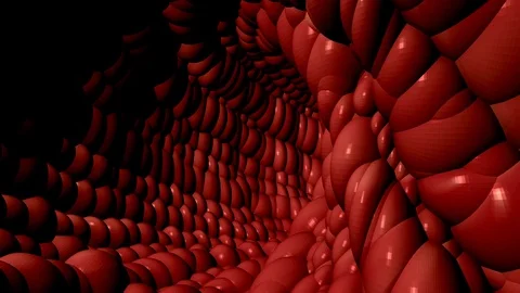 Red Abstract Sphere Tunnel Stock Footage 71575623