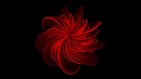 Red abstract spherical 3D shape moves slowly against a black background Stock Footage 82614401