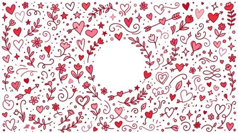 Red abstract splatter design with circular pattern イラスト素材