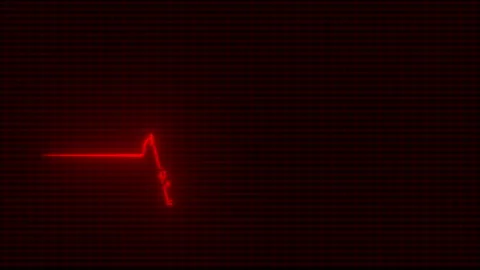 Red Abstract Stylised Glitch Animated Heart Pulse Line Indicating Functioning Video stock 317755257