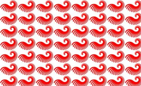 Red abstract swirl vector pattern on white for fabric and surface design Stock Illustration
