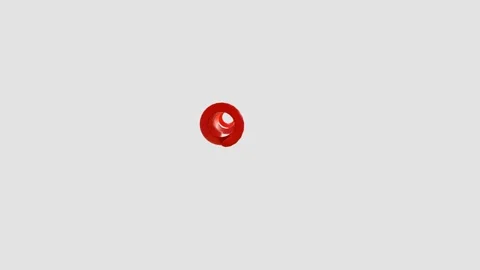 Red abstract swirling figure deforms on white background. 3d render looped anima Stock Footage 298525061
