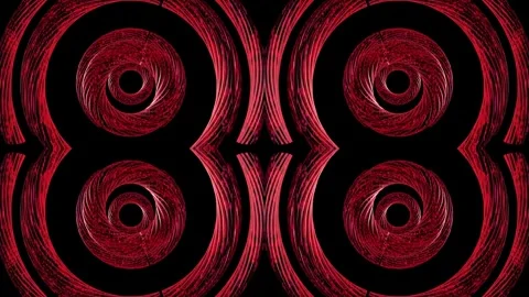 Red Abstract Toroidal 2x2 Mosaic VJ Loop 4K Video stock 327766012