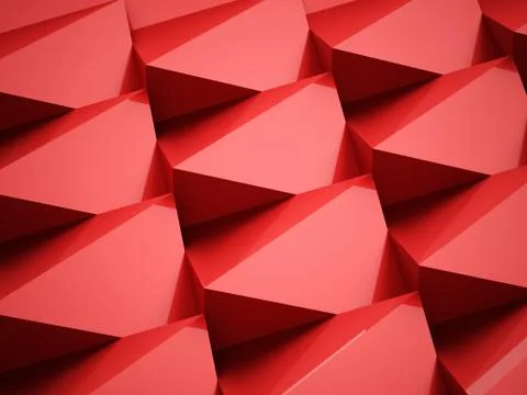 Red abstract triangle background rendered Stock Illustration