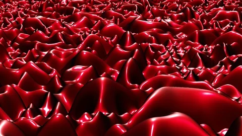Red Abstract Wave Motion Background in Dolly View Stock Footage 129582775