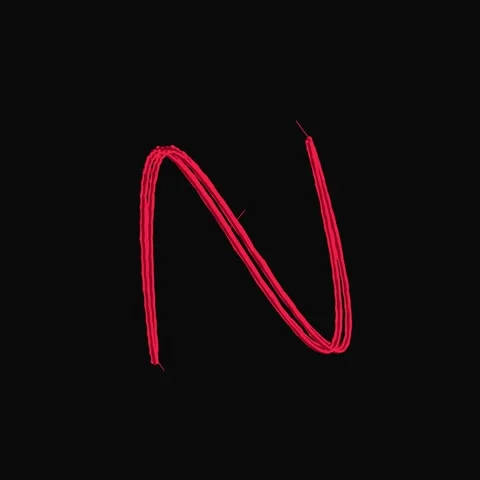 Red abstract wavy line on black background, modern minimalist graphic element Stock Footage 344777789