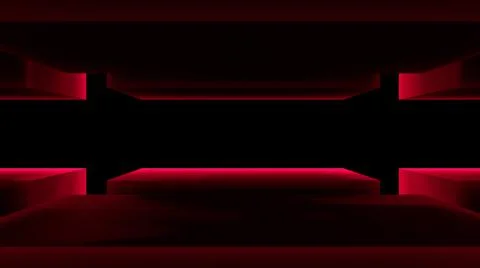 Red abstraction of cubes on a black background close-up. Textured background Stock Illustration