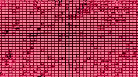 Red abstraction with a large number of rectangular cubes.  Stock Illustration