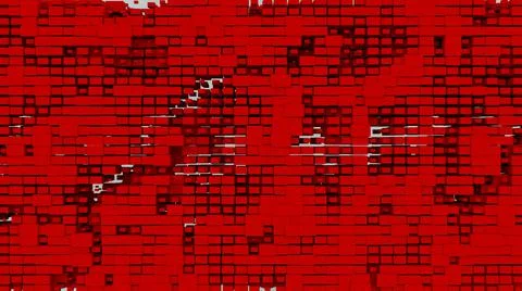 Red abstraction with lots of cubic elements of different sizes.  Stock Illustration