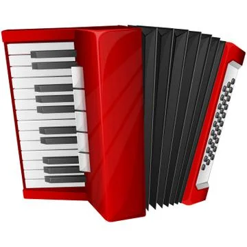 Red accordion Stock Illustration