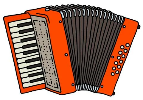 Red accordion Stock Illustration