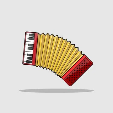 Red Accordion Stock Illustration