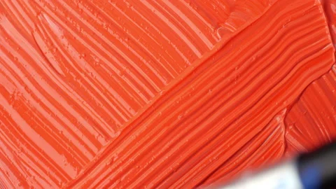 Red acrylic paint. Stock Footage 144087543