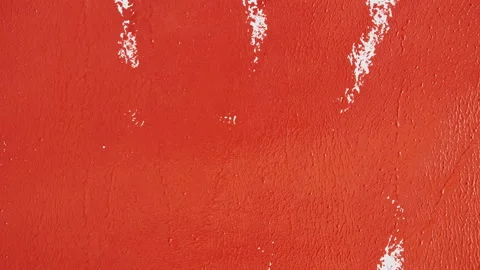 Red acrylic paint on a white background. Red watercolor brush strokes. Canvas Stock-Footage 167894536